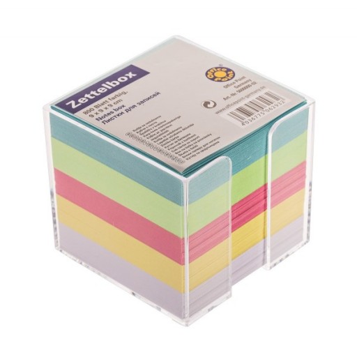Cub hartie color 9*9cm 800file cu suport Office Point