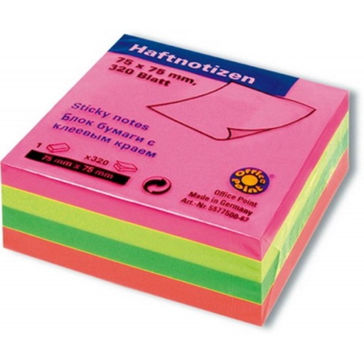 Notes adeziv color mix neon 75*75mm Office Point